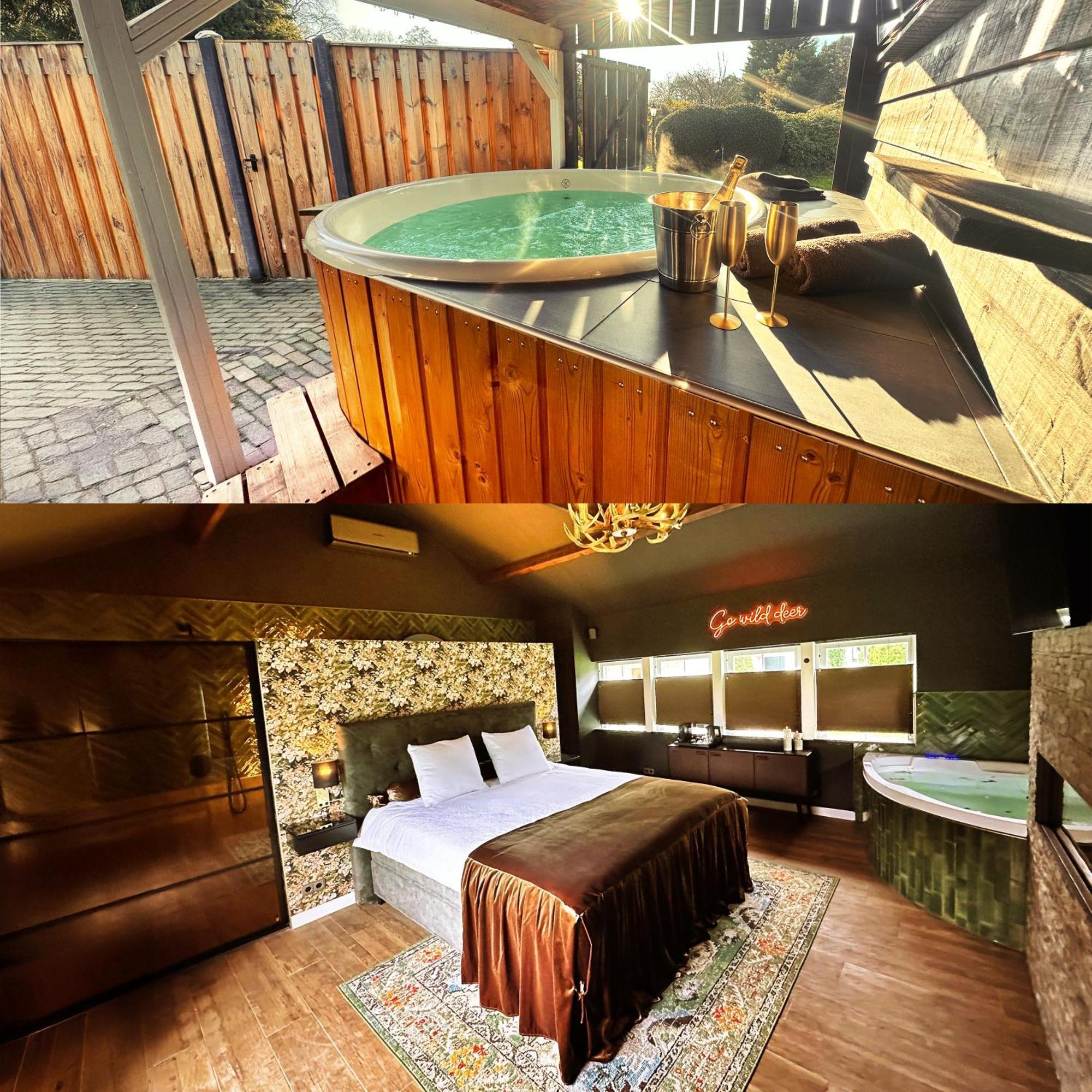 Wellness Tuin - Ultieme Partner Beleving - St Hubertus Suite Met Jacuzzi ,Openhaard, Prive Hottub En Prive Sauna In Jachthut Stijl Horst Zewnętrze zdjęcie